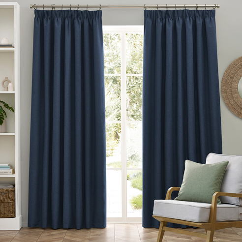 Dawn (Blackout) Pencil Pleat, Midnight - Ready Made Curtains - Image 3